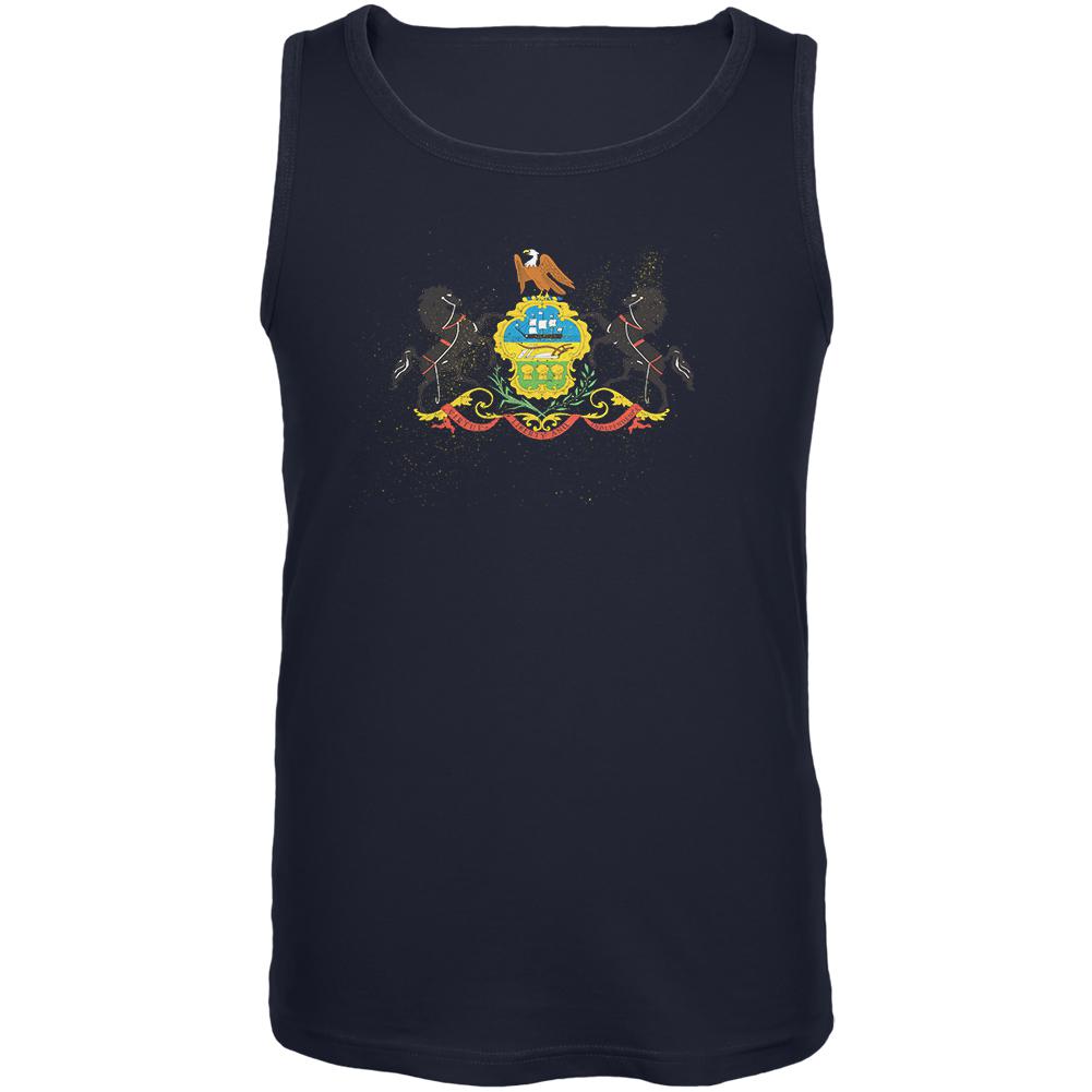Born and Raised Pennsylvania State Flag Mens Tank Top Men's Tank Tops Old Glory 2XL Navy