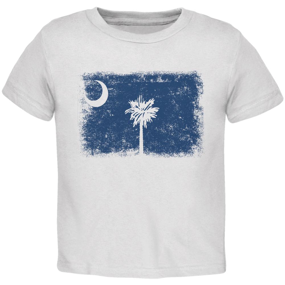 Born and Raised South Carolina State Flag Toddler T Shirt Toddler T-Shirts Old Glory 2T White