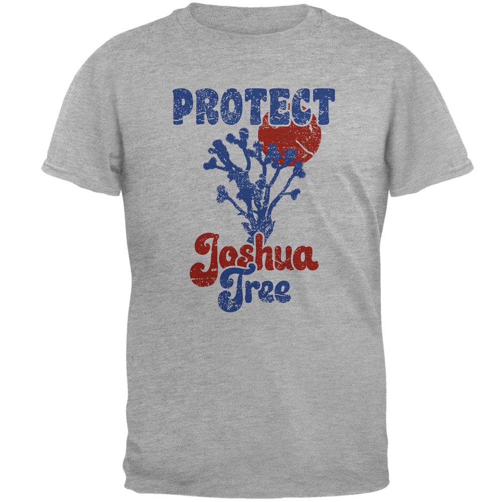 National Park Retro 70s Landscape Protect Joshua Tree Mens Soft T Shirt Men's T-Shirts Old Glory 2XL Grey
