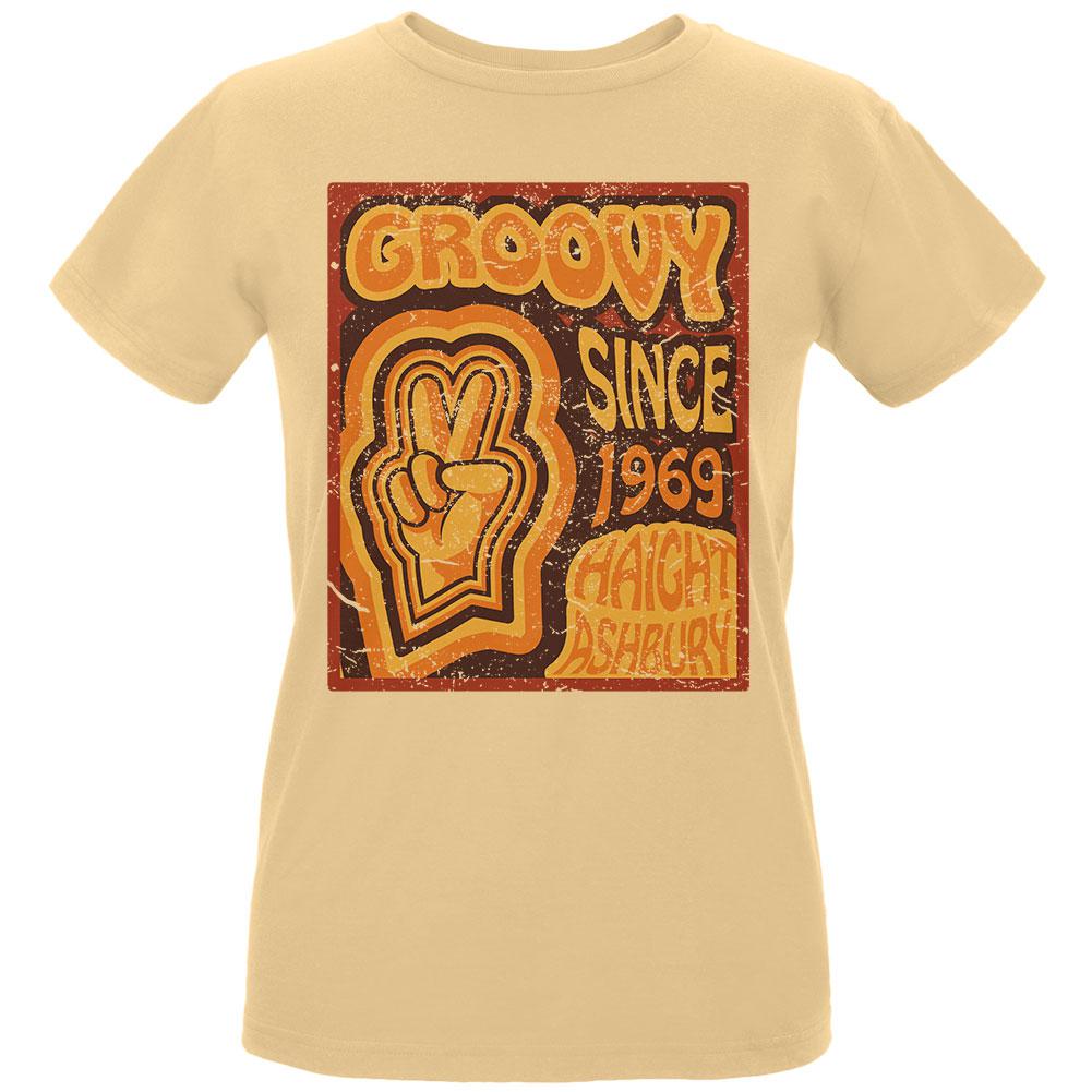 Milestone Birthday Groovy Since 1969 Haight Ashbury Womens T Shirt Women's T-Shirts Old Glory LG White