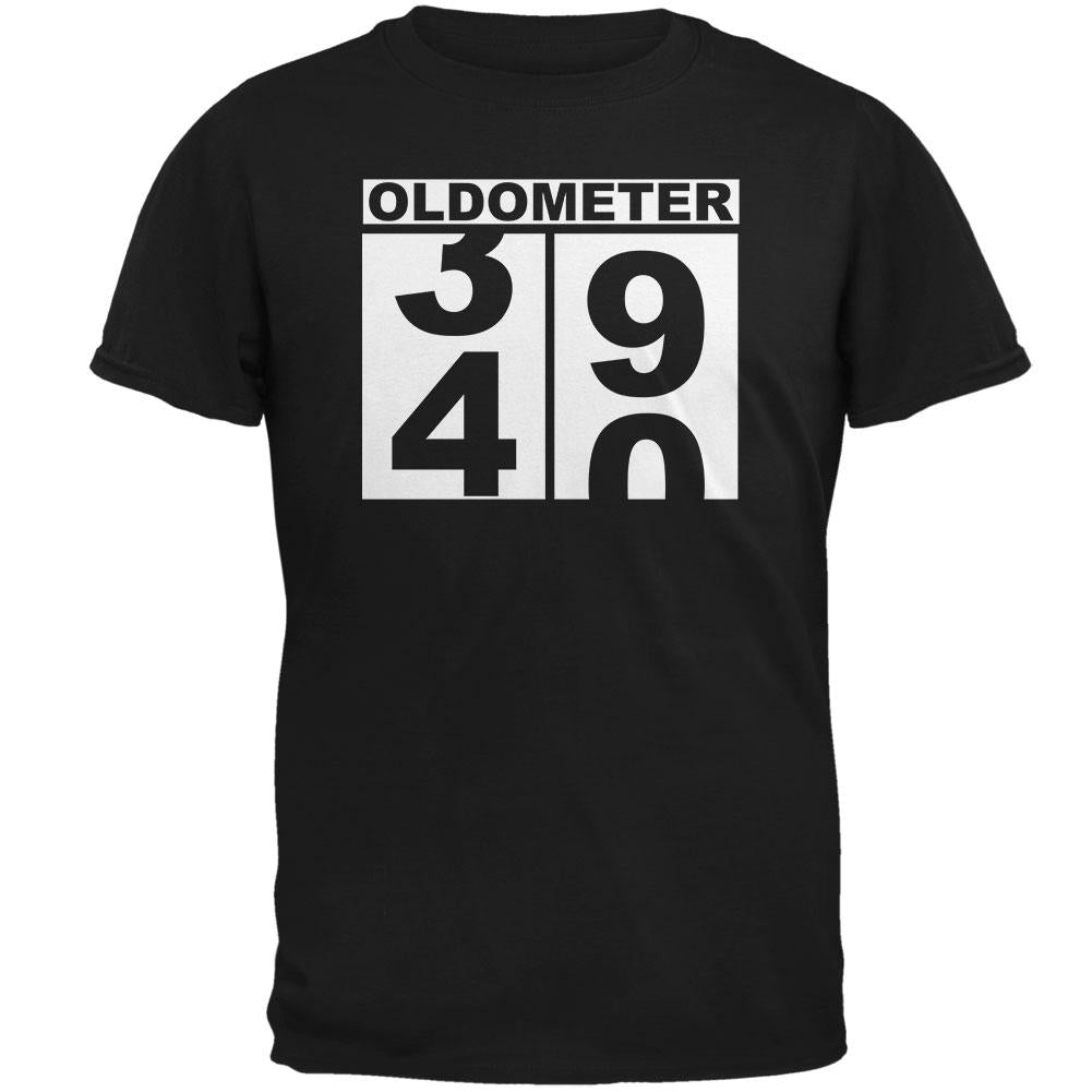 Milestone Birthday Oldometer Odometer Turning 40 Mens Soft T Shirt Men's T-Shirts Old Glory 2XL Black