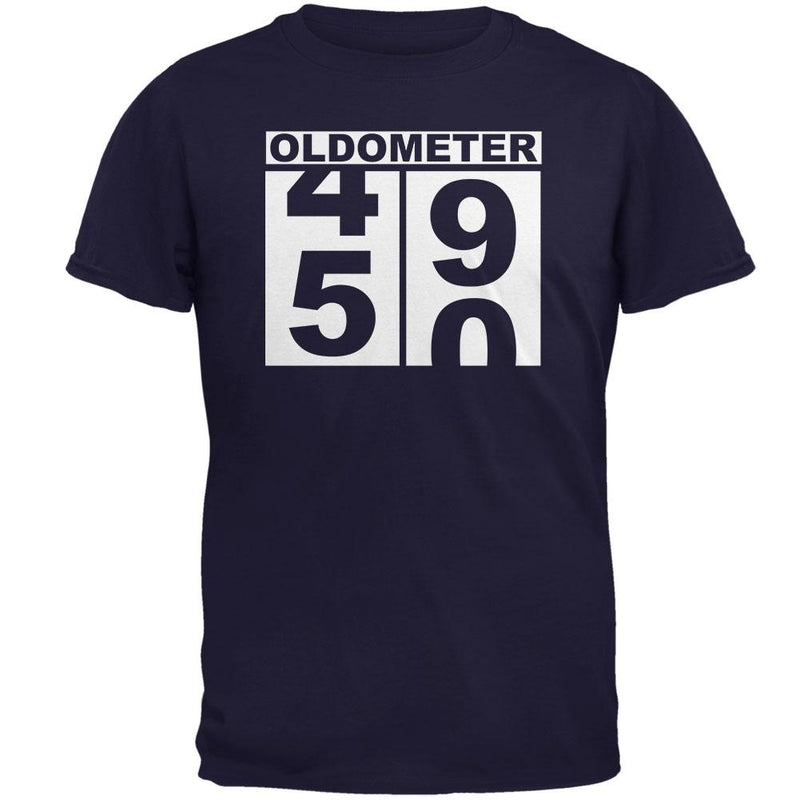 Milestone Birthday Oldometer Odometer Turning 50 Mens T Shirt Men's T-Shirts Old Glory 2XL Navy
