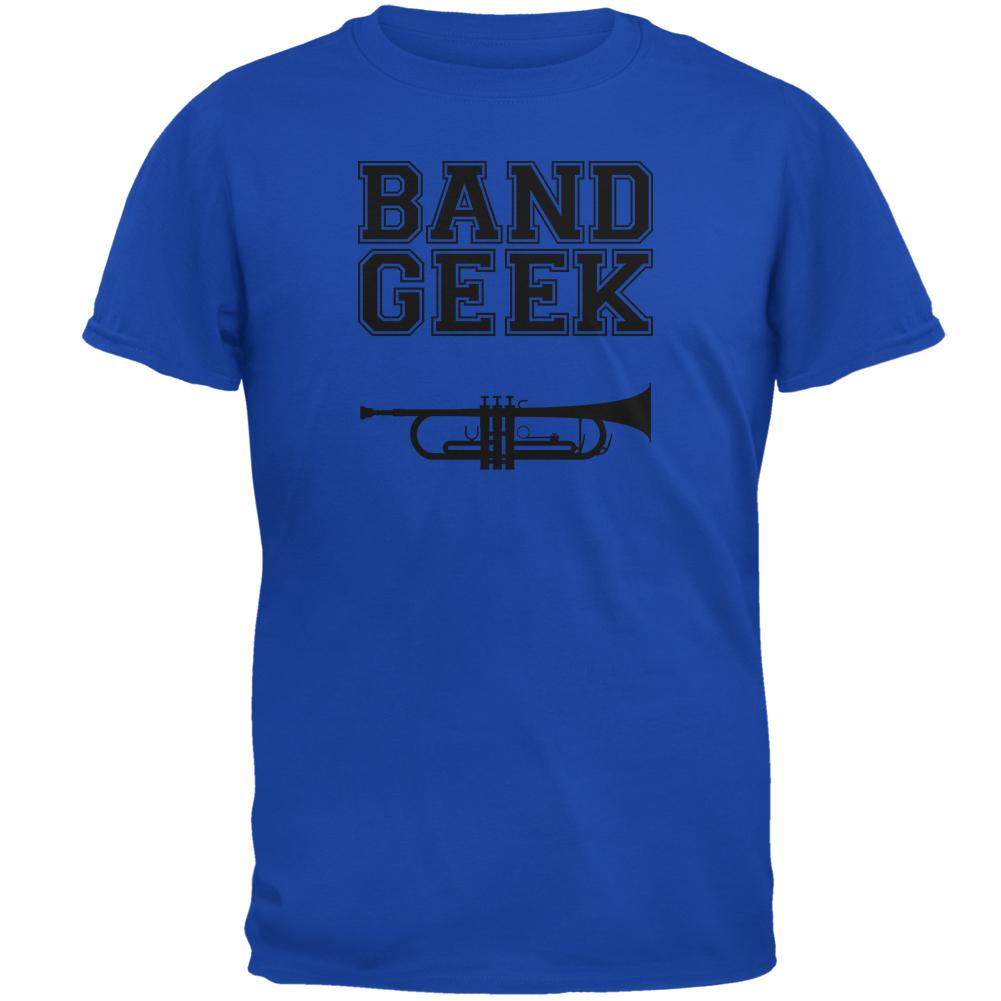 Band Geek Trumpet Mens Soft T Shirt Men's T-Shirts Old Glory SM Blue