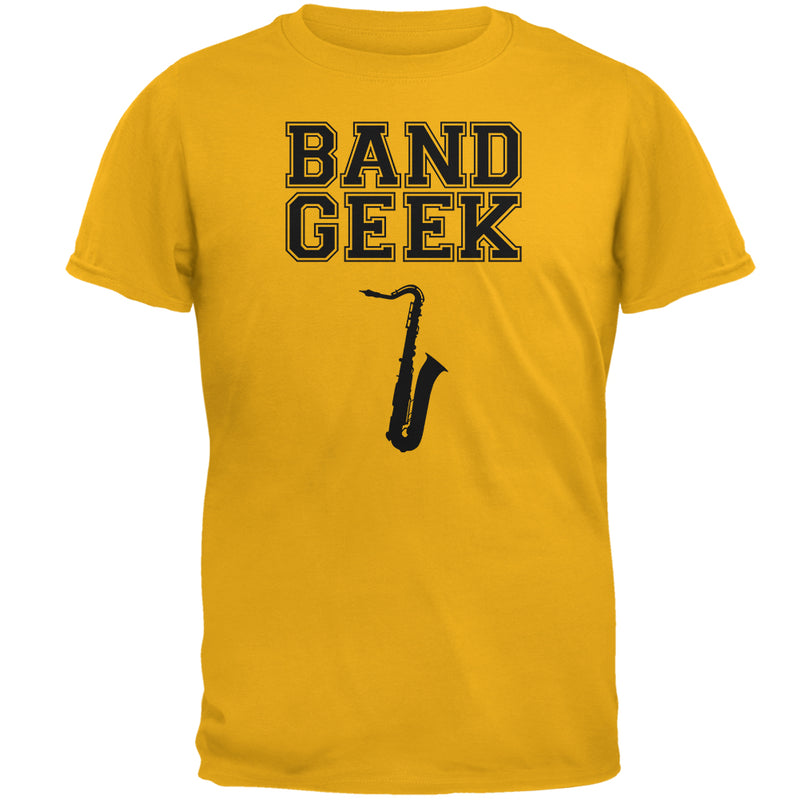 Band Geek Saxophone Mens T Shirt Men's T-Shirts Old Glory 2XL Gold