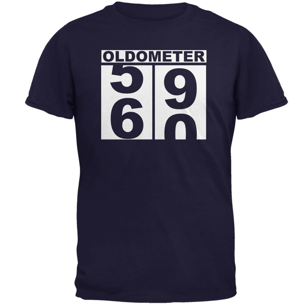 Milestone Birthday Oldometer Odometer Turning 60 Mens T Shirt Men's T-Shirts Old Glory 2XL Navy