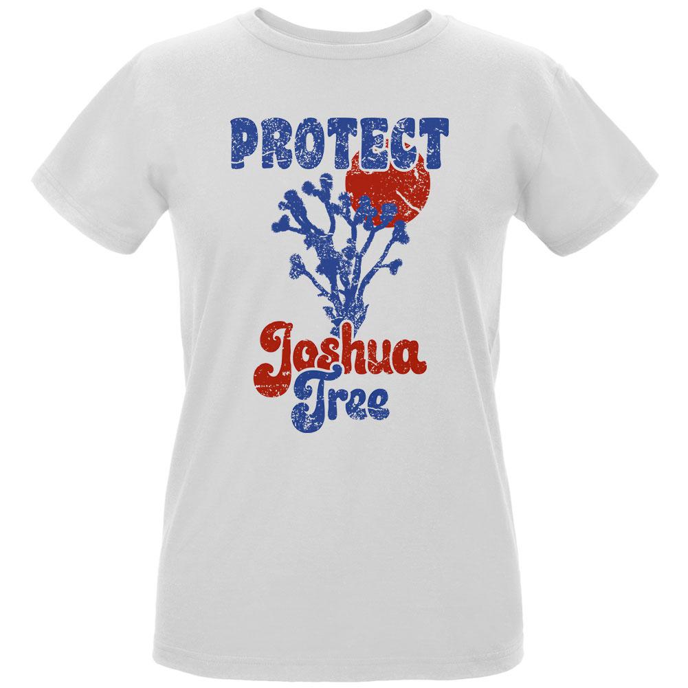 National Park Retro 70s Landscape Protect Joshua Tree Womens Organic T Shirt Women's T-Shirts Old Glory LG White