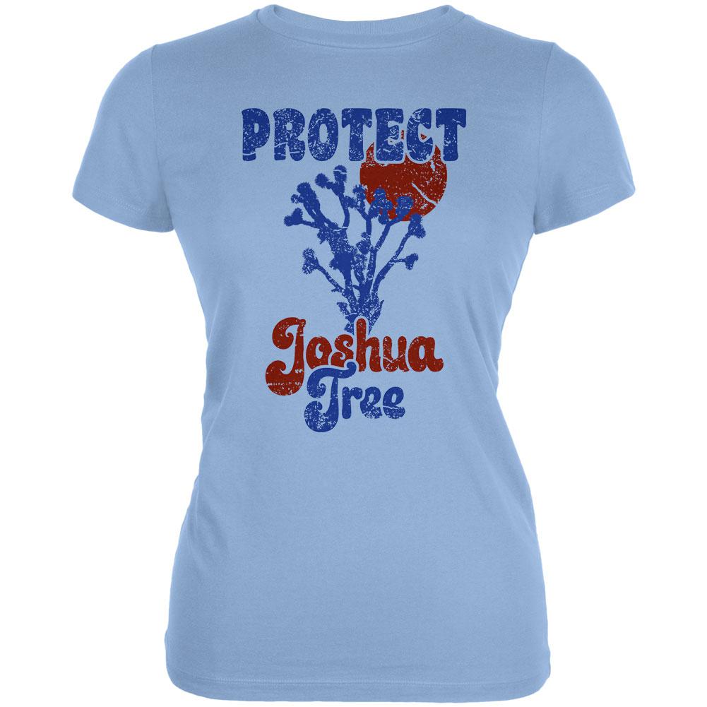 National Park Retro 70s Landscape Protect Joshua Tree Juniors Soft T Shirt Juniors T-Shirts Old Glory LG Blue