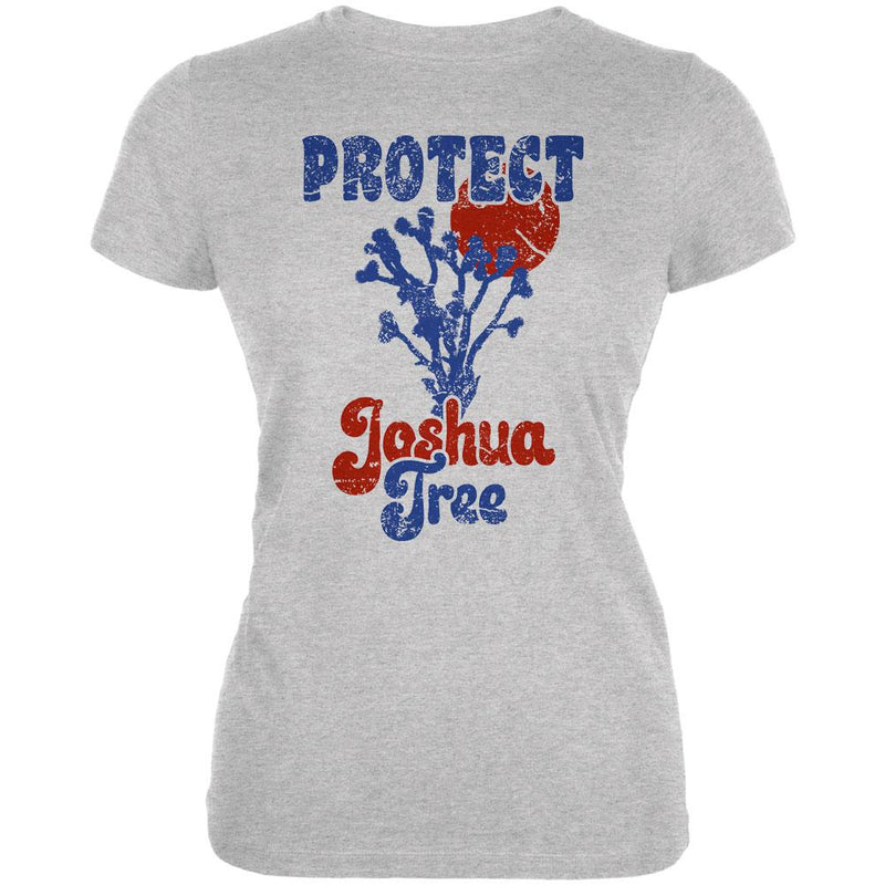 National Park Retro 70s Landscape Protect Joshua Tree Juniors Soft T Shirt Juniors T-Shirts Old Glory 2XL Grey