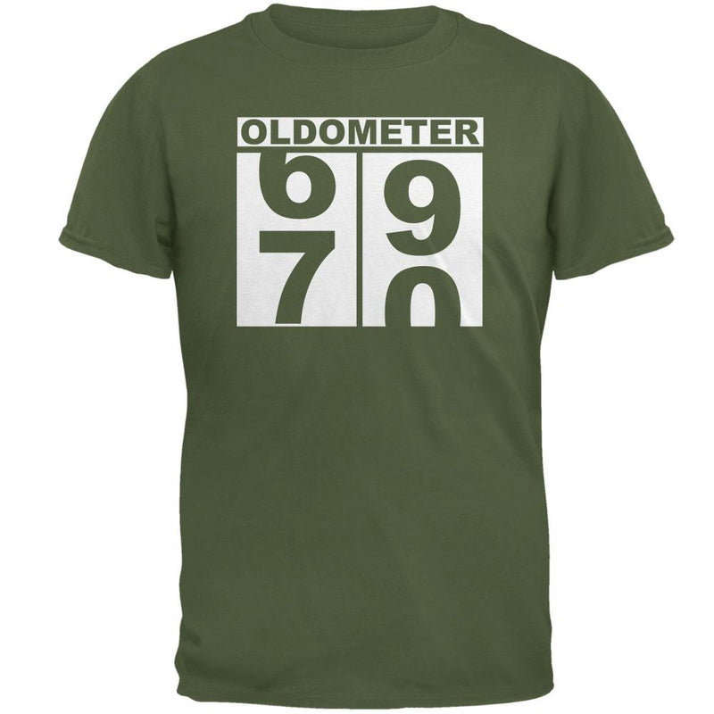 Milestone Birthday Oldometer Odometer Turning 70 Mens T Shirt Men's T-Shirts Old Glory 2XL Green