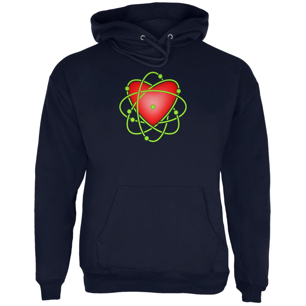 I Love Science Atomic Heart Mens Hoodie Men's Hoodies Old Glory 2XL Navy