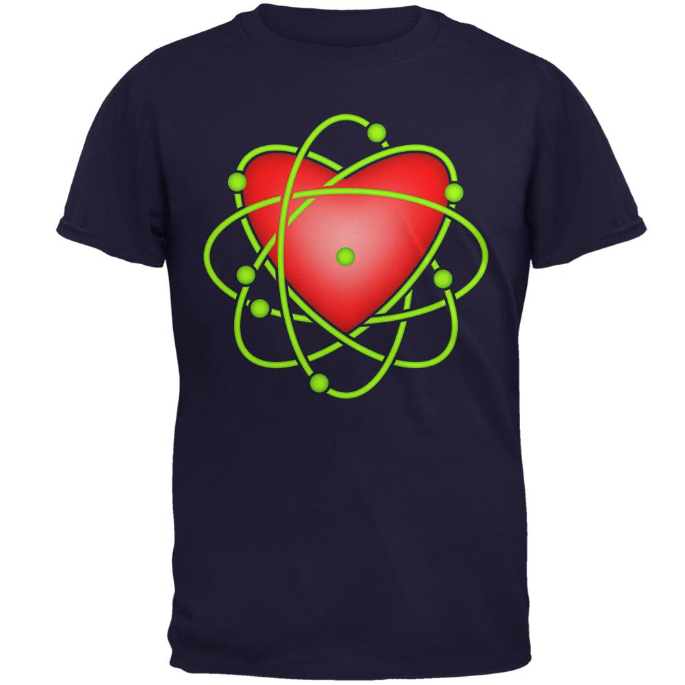 I Love Science Atomic Heart Mens T Shirt Men's T-Shirts Old Glory 2XL Navy