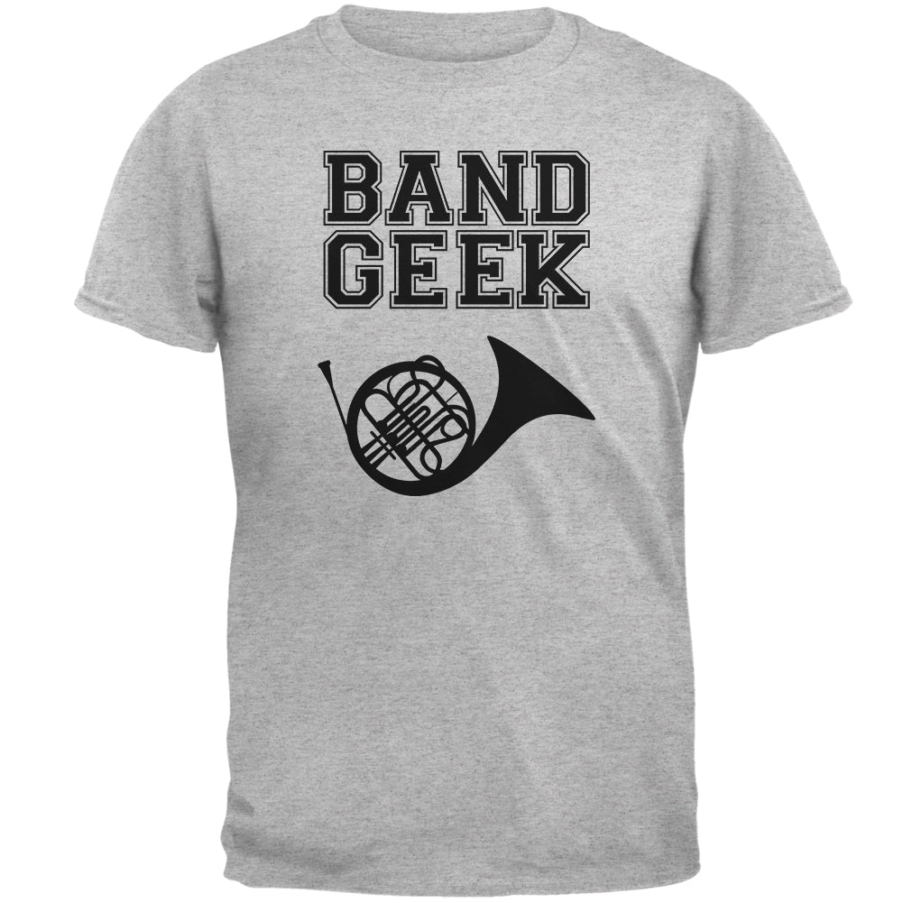 Band Geek French Horn Mens T Shirt Men's T-Shirts Old Glory 2XL Heather