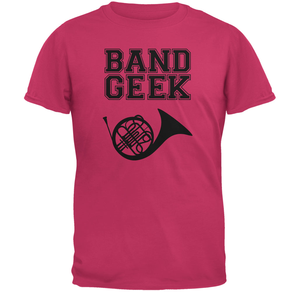 Band Geek French Horn Mens T Shirt Men's T-Shirts Old Glory 2XL Pink