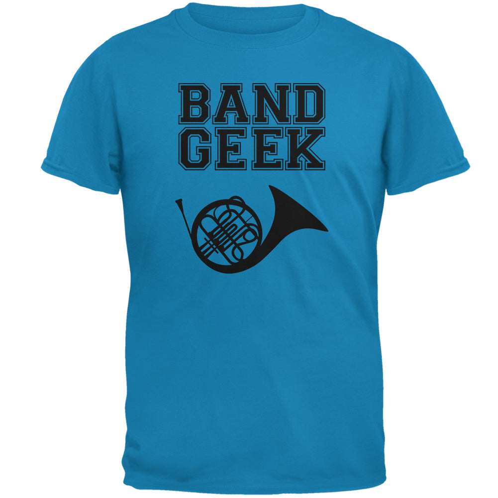 Band Geek French Horn Mens T Shirt Men's T-Shirts Old Glory 2XL Sapphire