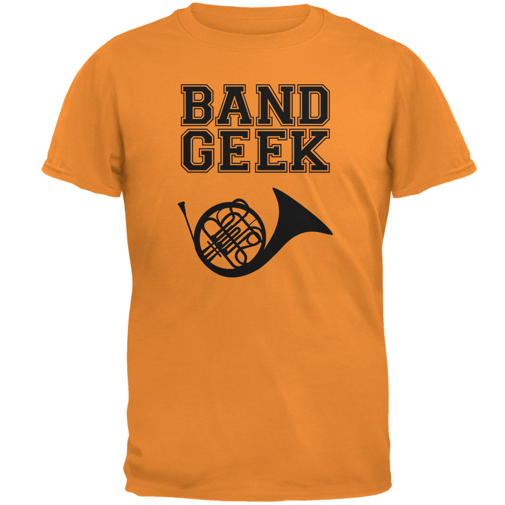 Band Geek French Horn Mens T Shirt Men's T-Shirts Old Glory 2XL Tangerine