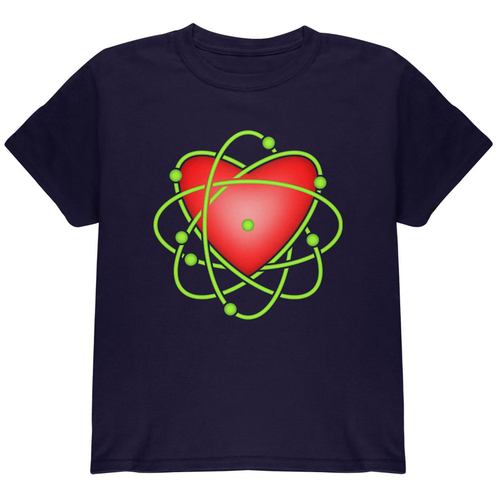 I Love Science Atomic Heart Youth T Shirt Youth T-Shirts Old Glory LG Navy