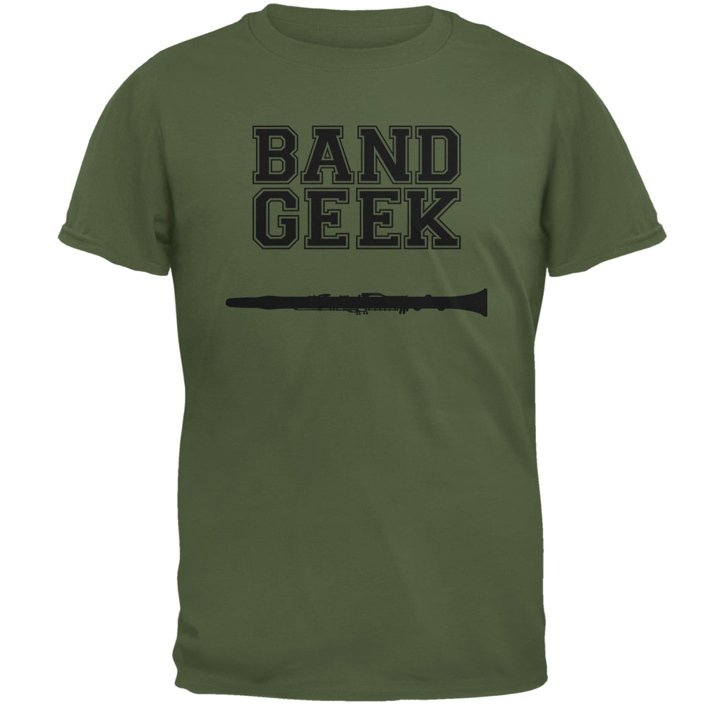Band Geek Clarinet Mens T Shirt Men's T-Shirts Old Glory 2XL Military Green