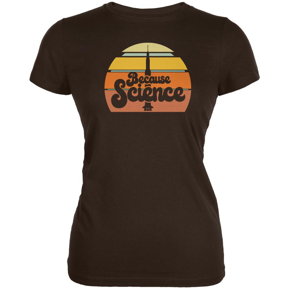 Seventies Retro Because Science Juniors Soft T Shirt Juniors T-Shirts Old Glory 2XL Brown