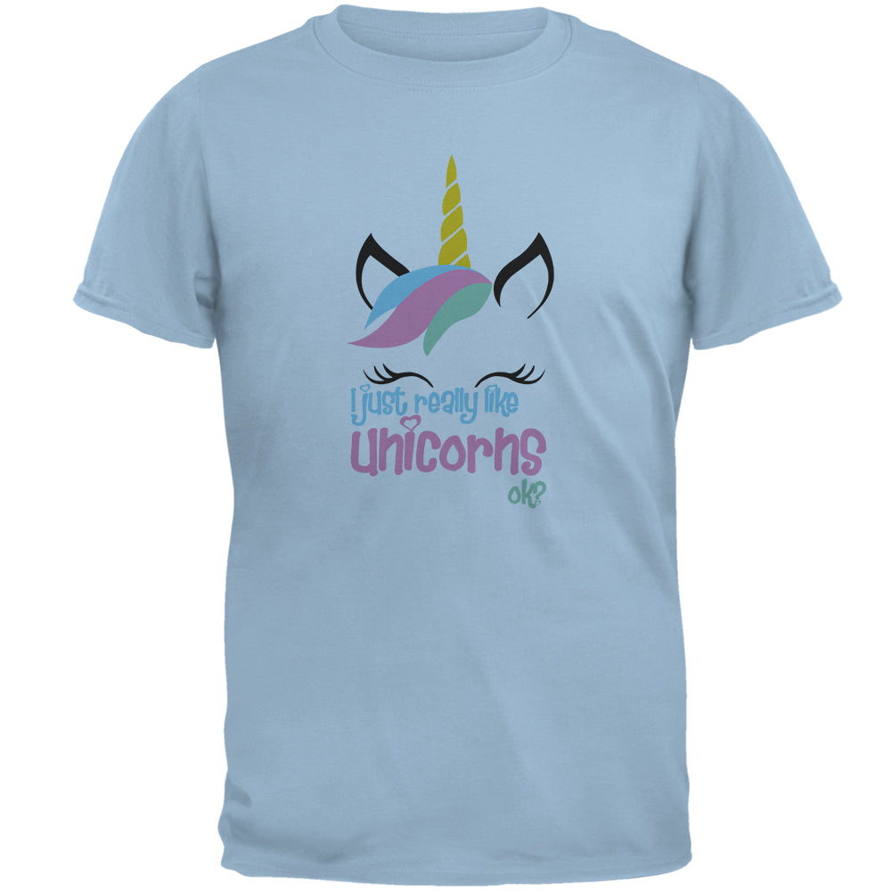 I Just Really Like Unicorns ok? Mens T Shirt Men's T-Shirts Old Glory 2XL Blue