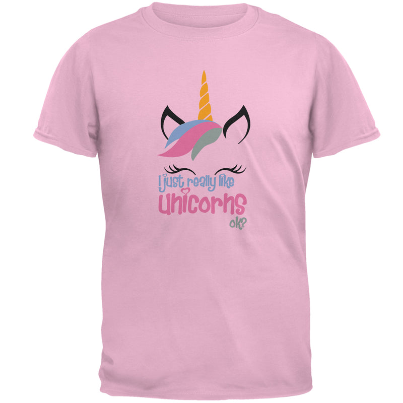 I Just Really Like Unicorns ok? Mens T Shirt Men's T-Shirts Old Glory 2XL Pink