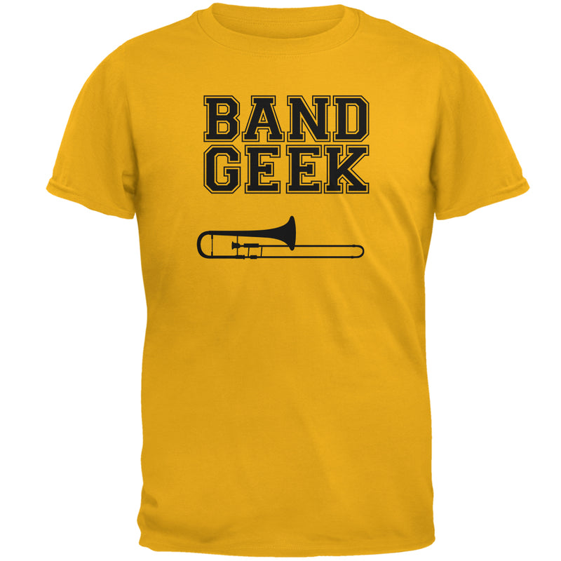 Band Geek Trombone Mens T Shirt Men's T-Shirts Old Glory 2XL Gold