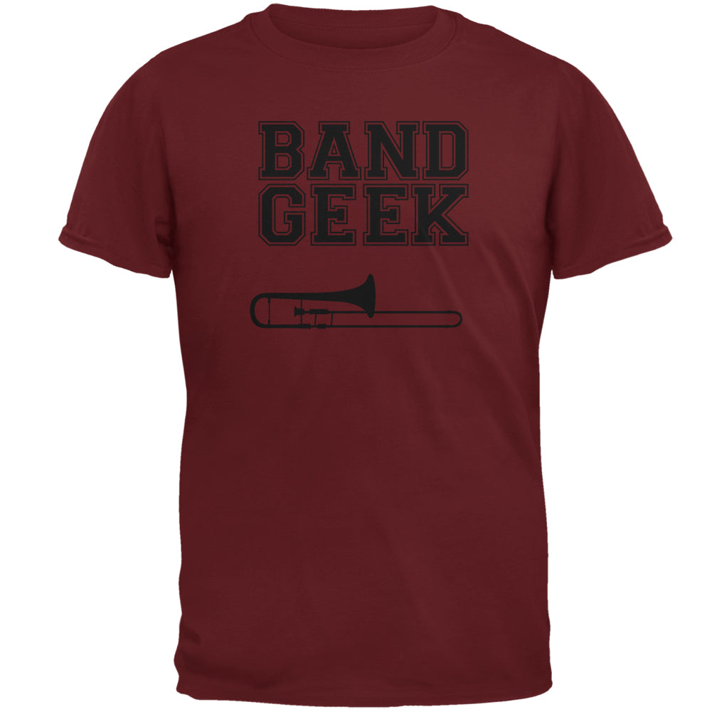 Band Geek Trombone Mens T Shirt Men's T-Shirts Old Glory 2XL Garnet Red