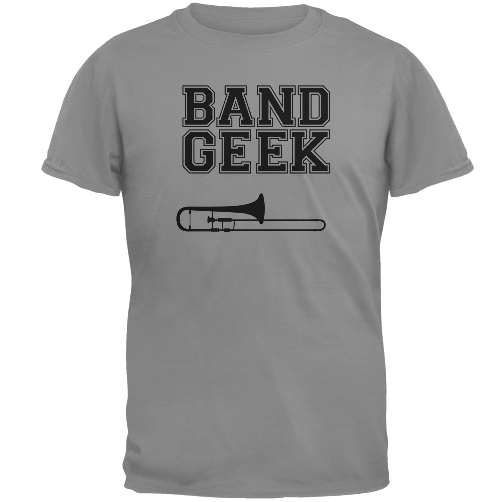 Band Geek Trombone Mens T Shirt Men's T-Shirts Old Glory 2XL Gravel