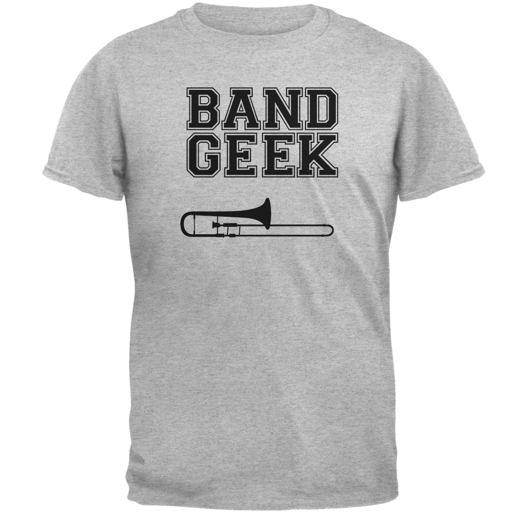 Band Geek Trombone Mens T Shirt Men's T-Shirts Old Glory 2XL Heather