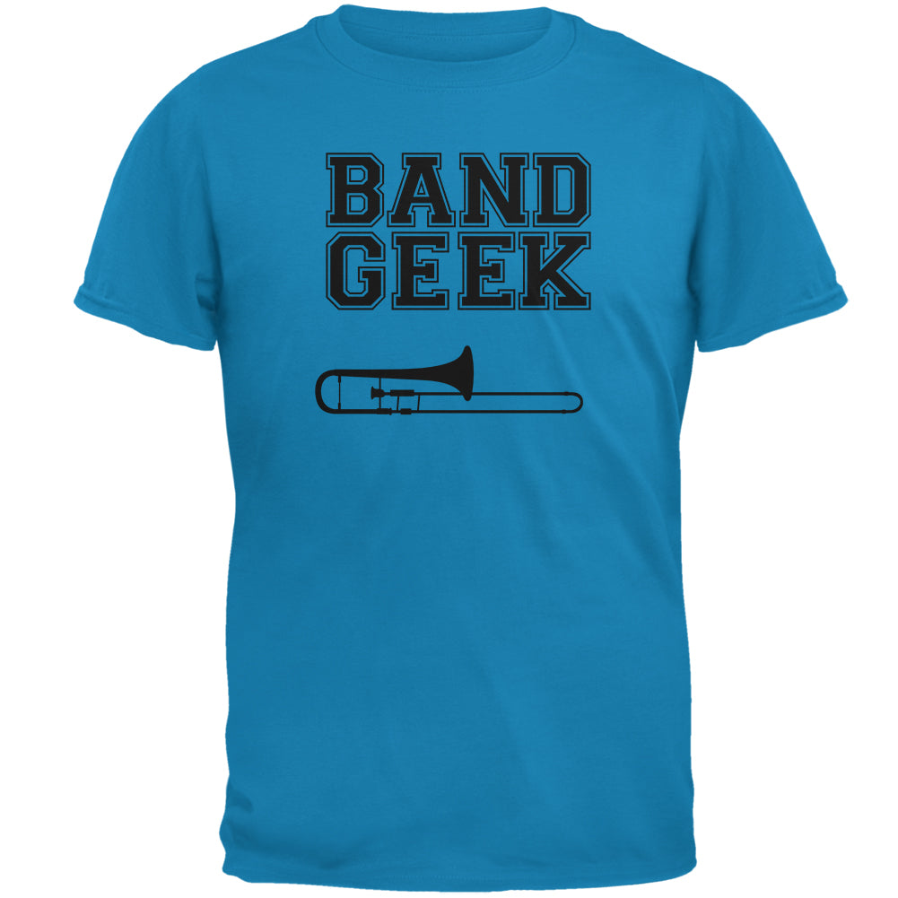 Band Geek Trombone Mens T Shirt Men's T-Shirts Old Glory 2XL Sapphire