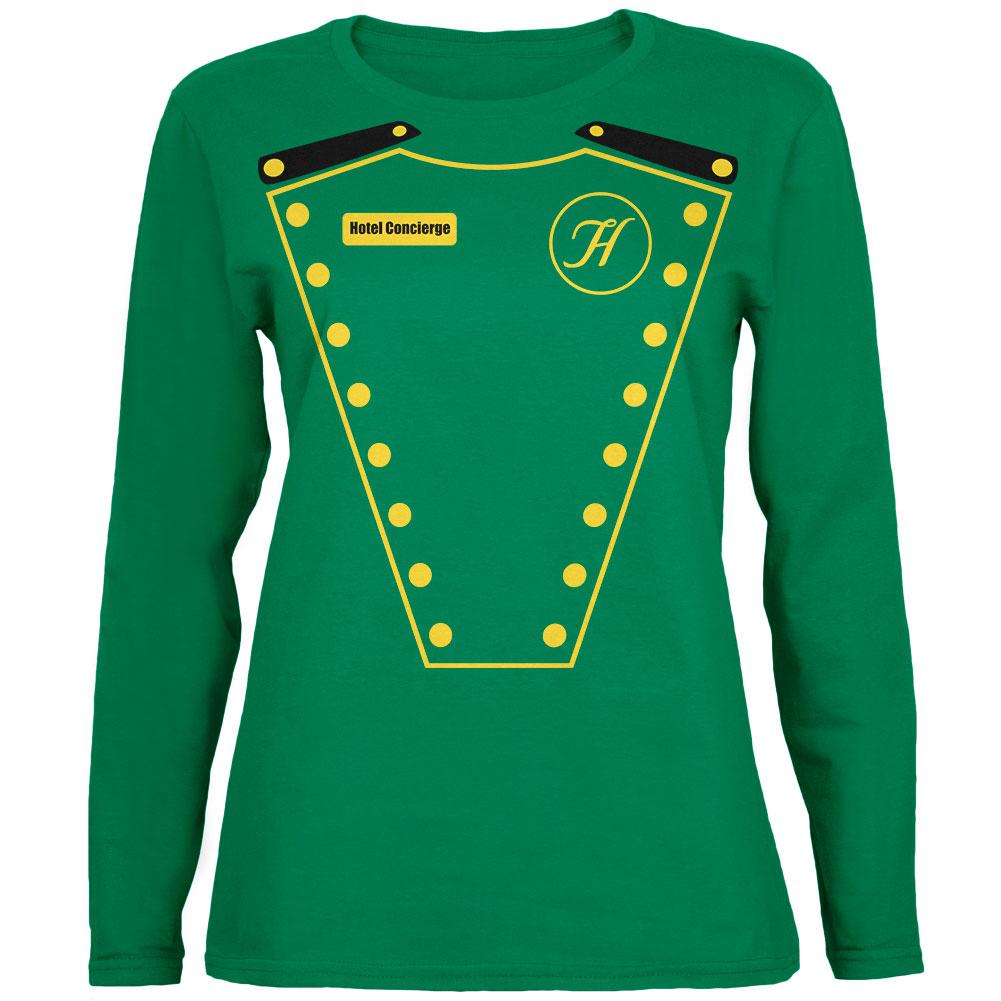 Halloween Hotel Concierge Costume Womens Long Sleeve T Shirt Women's Long Sleeves Old Glory 2XL Green
