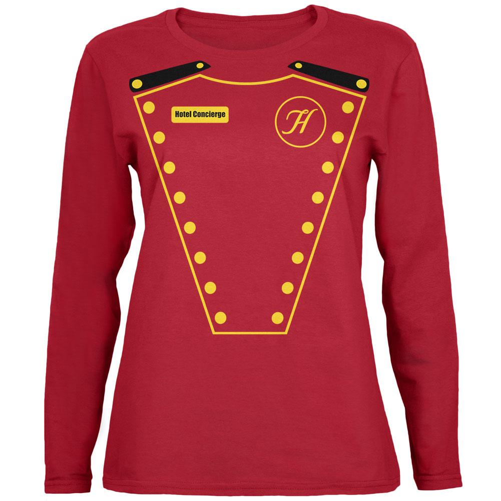 Halloween Hotel Concierge Costume Womens Long Sleeve T Shirt Women's Long Sleeves Old Glory 2XL Red