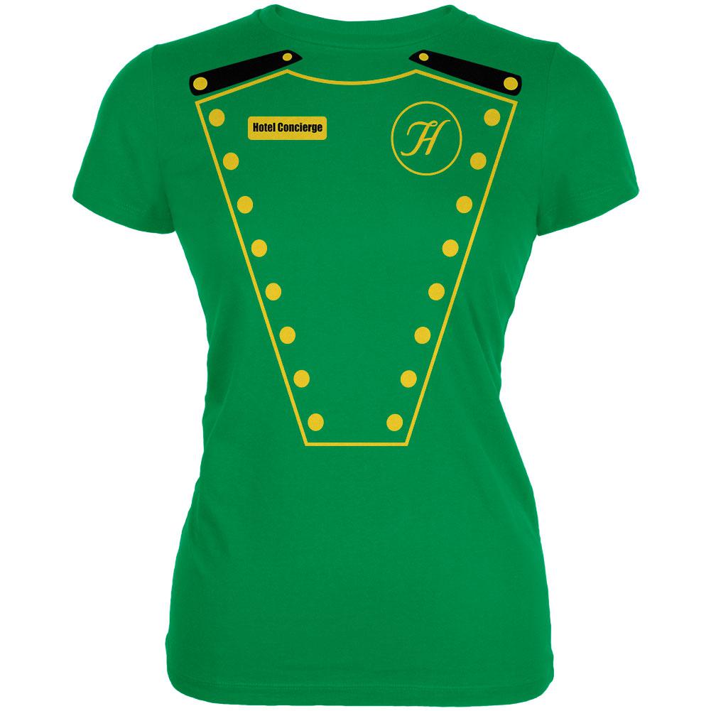 Halloween Hotel Concierge Costume Juniors Soft T Shirt Juniors T-Shirts Old Glory 2XL Green