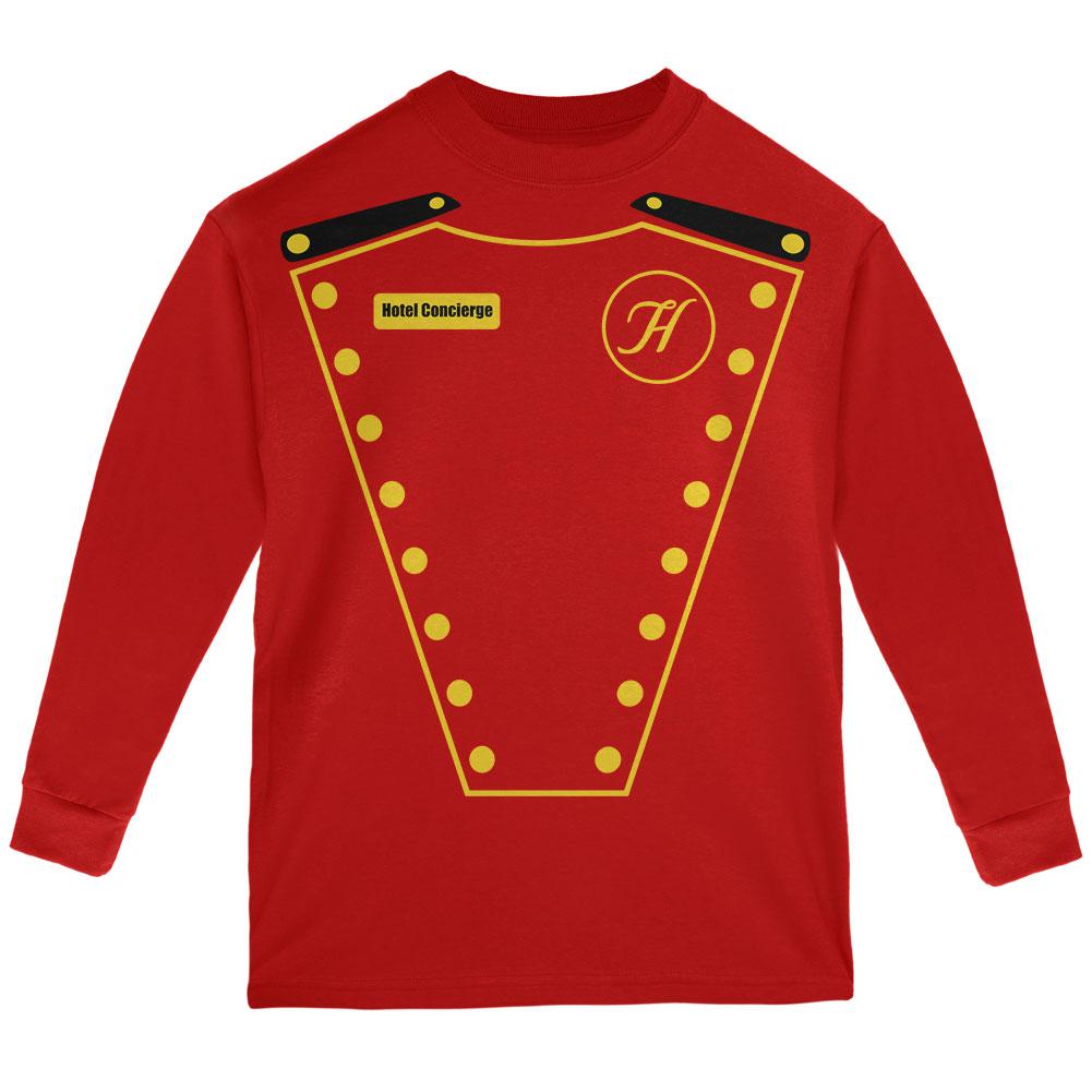 Halloween Hotel Concierge Costume Youth Long Sleeve T Shirt Youth Long Sleeves Old Glory LG Red