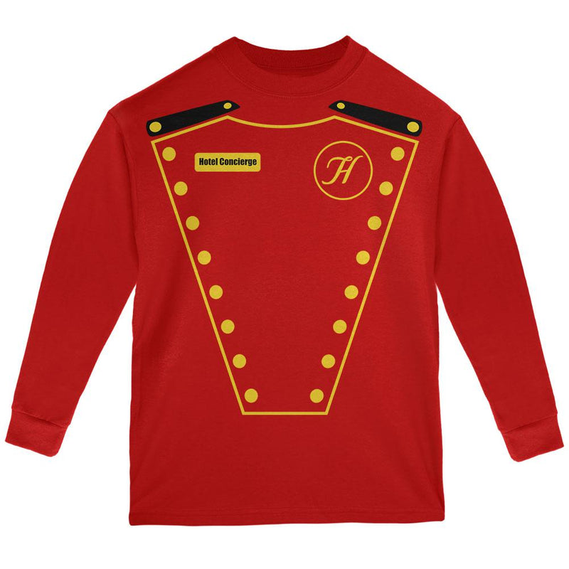 Halloween Hotel Concierge Costume Youth Long Sleeve T Shirt Youth Long Sleeves Old Glory LG Red
