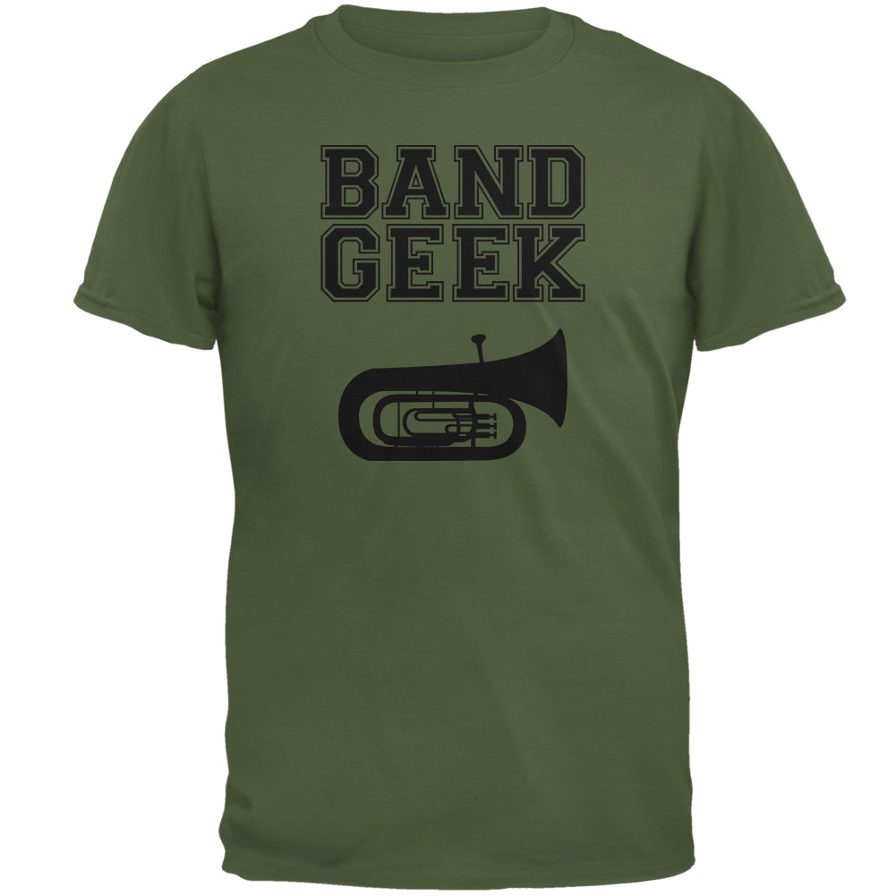 Band Geek Tuba Mens T Shirt Men's T-Shirts Old Glory 2XL Military Green