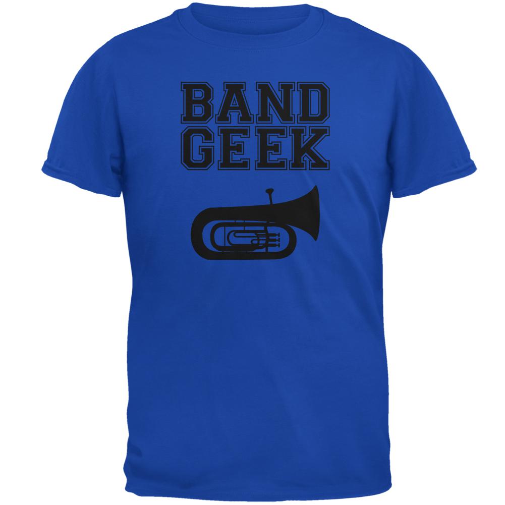 Band Geek Tuba Mens Soft T Shirt Men's T-Shirts Old Glory SM Blue