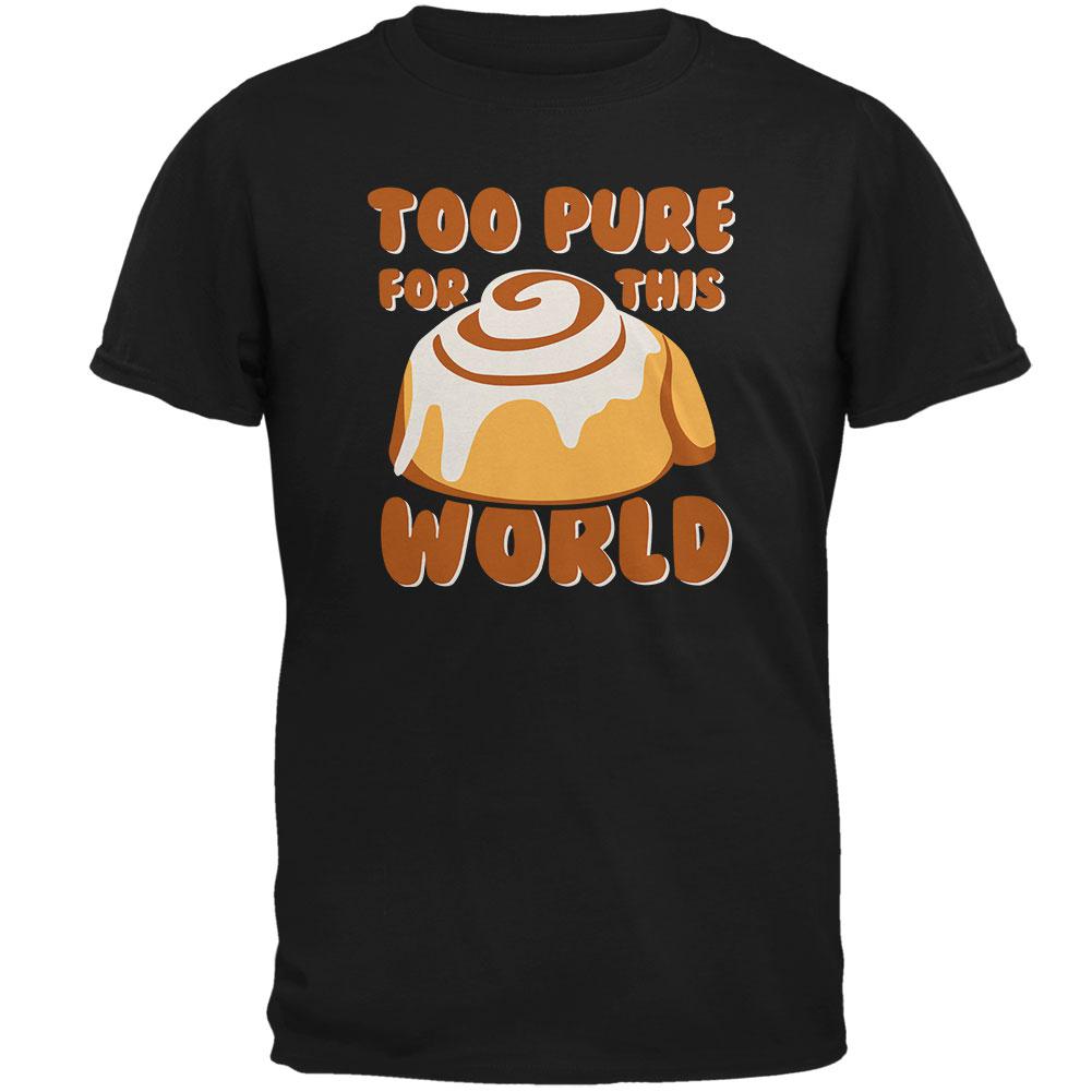 Cinnamon Bun Roll Too Pure for this World Mens Soft T Shirt Men's T-Shirts Old Glory 2XL Black