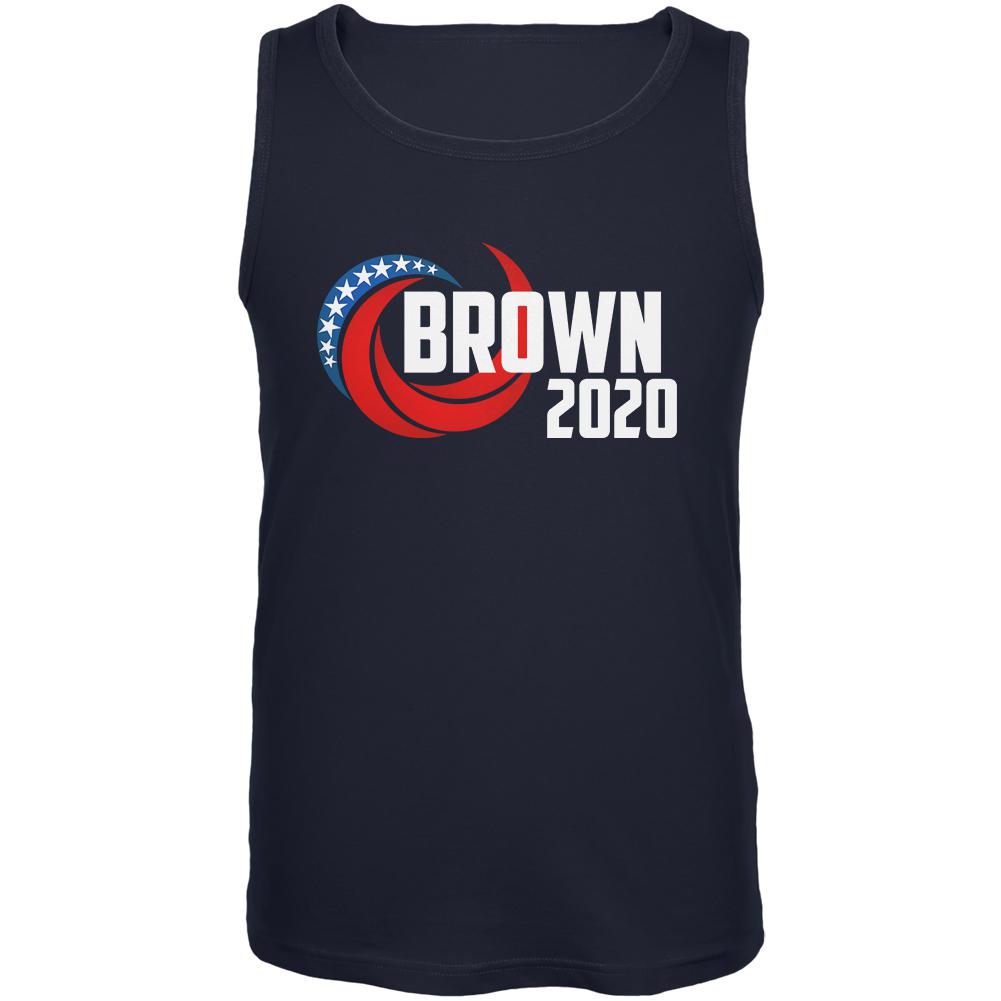 Presidential Election 2020 Jerry Brown Swoosh Mens Tank Top Men's Tank Tops Old Glory 2XL Navy