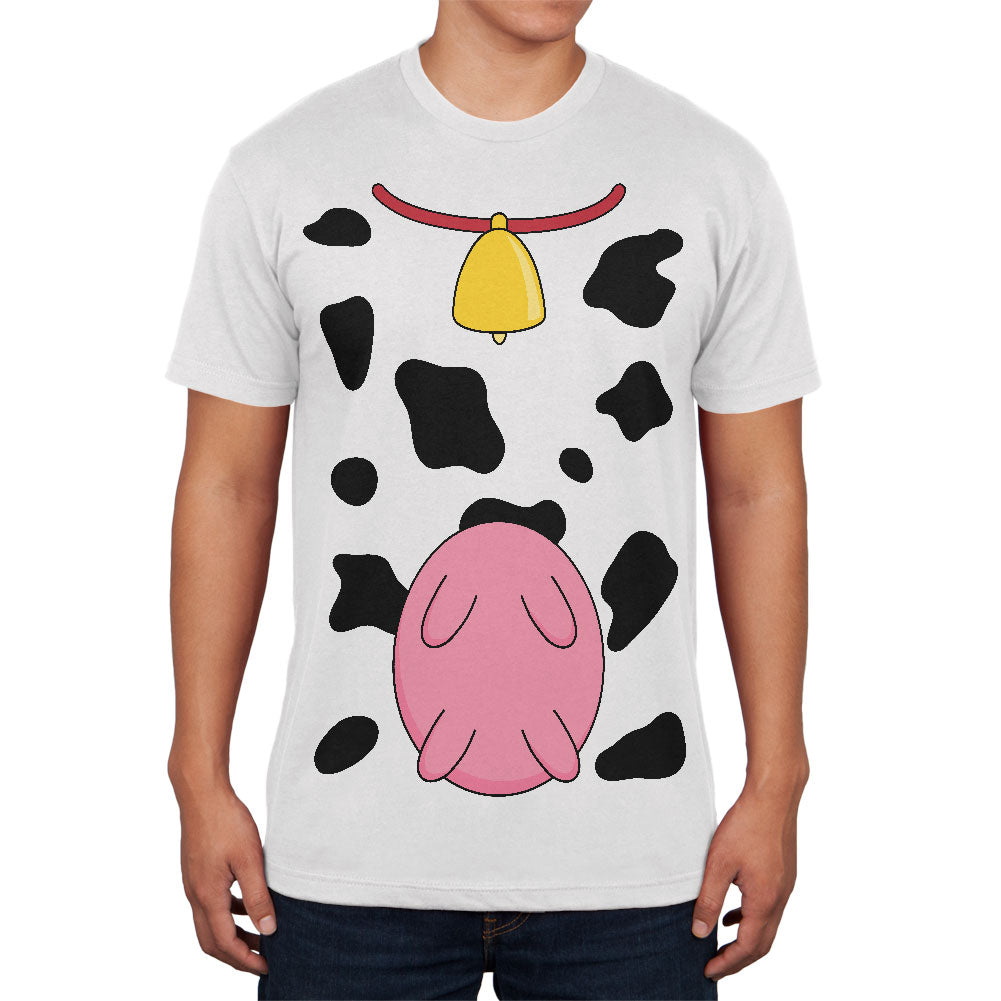 Halloween Cow Costume Udders Funny Mens Soft T Shirt Men's T-Shirts Old Glory 2XL White