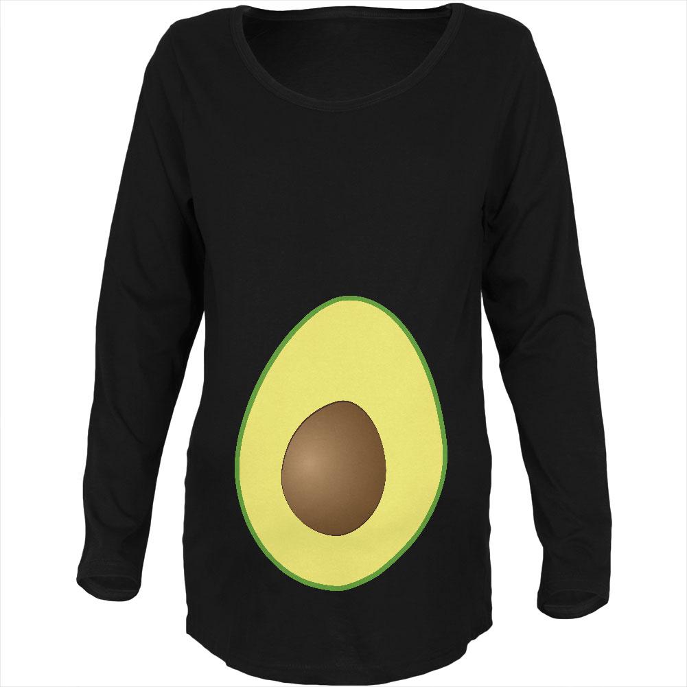 Halloween Avocado Costume Maternity Soft Long Sleeve T Shirt Maternity Long Sleeve T-Shirts Old Glory 2XL Black
