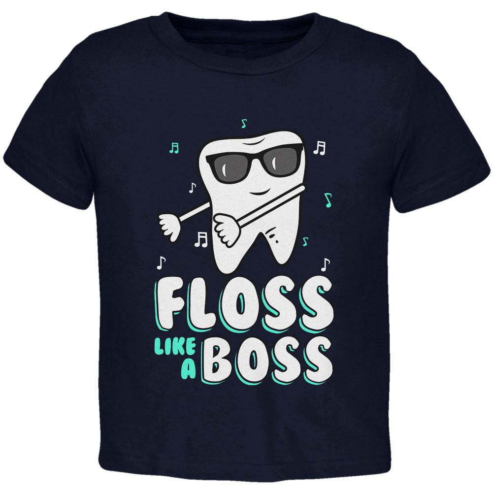 Flossing Tooth Dance Dentist Toddler T Shirt Toddler T-Shirts Old Glory 2T Navy