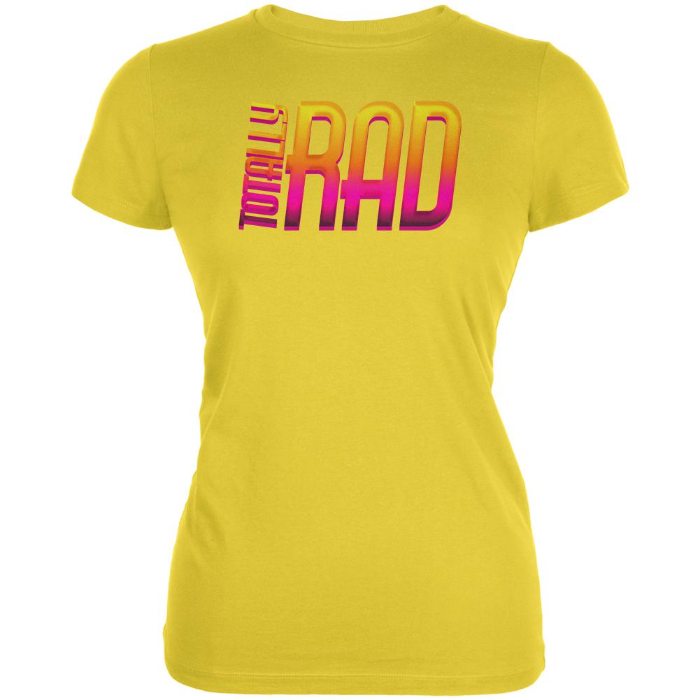 80's Flashback Totally Rad Juniors Soft T Shirt Juniors T-Shirts Old Glory 2XL Yellow
