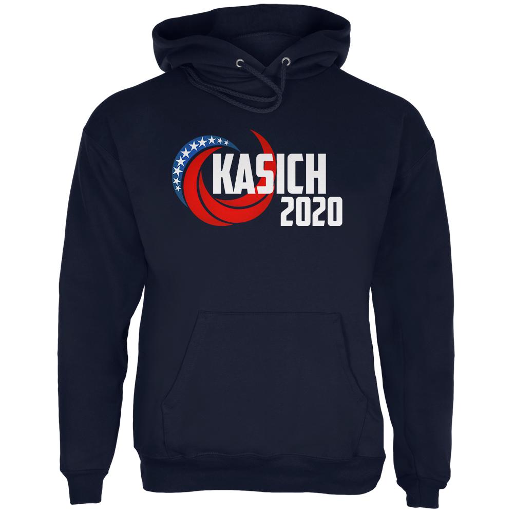 Presidential Election 2020 John Kasich Swoosh Mens Hoodie Men's Hoodies Old Glory 2XL Navy