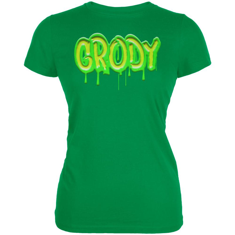 80's Retro Flashback Grody Slime Juniors Soft T Shirt Juniors T-Shirts Old Glory 2XL Green