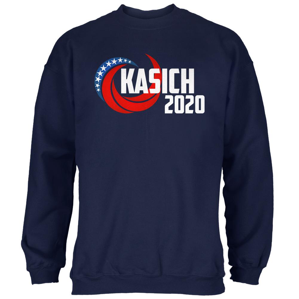 Presidential Election 2020 John Kasich Swoosh Mens Sweatshirt Men's Sweatshirts Old Glory 2XL Navy