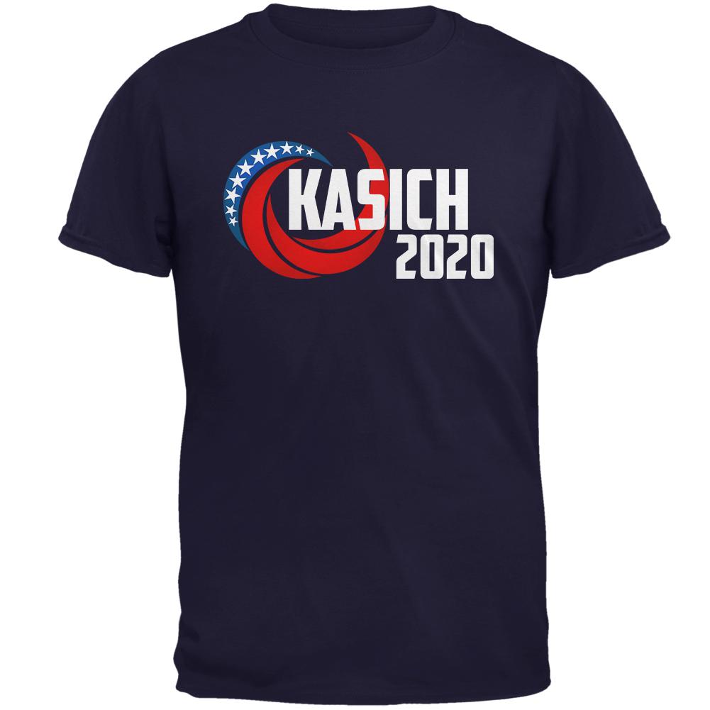 Presidential Election 2020 John Kasich Swoosh Mens T Shirt Men's T-Shirts Old Glory 2XL Navy
