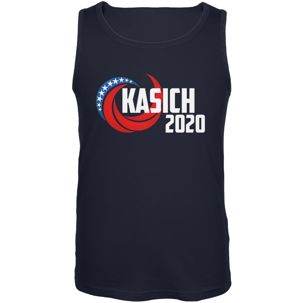 Presidential Election 2020 John Kasich Swoosh Mens Tank Top Men's Tank Tops Old Glory 2XL Navy
