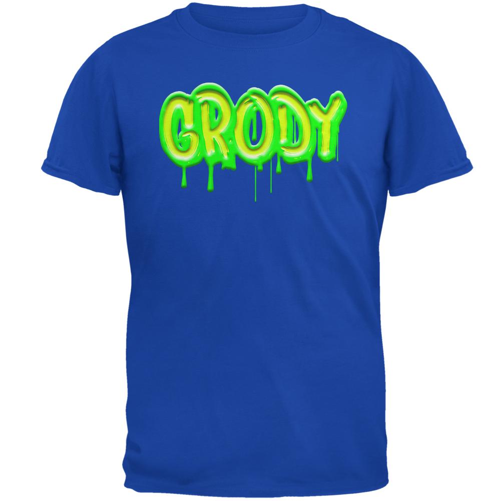 80's Retro Flashback Grody Slime Mens Soft T Shirt Men's T-Shirts Old Glory 2XL Blue