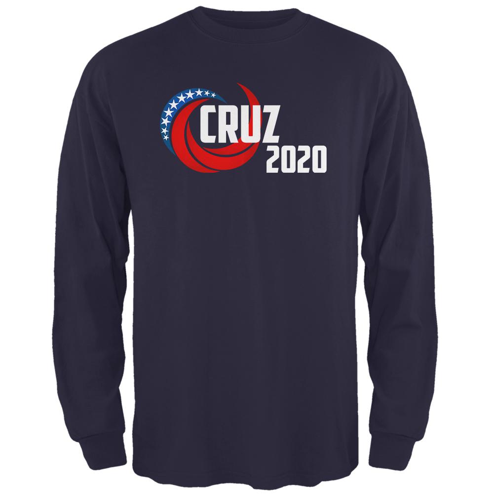 Presidential Election 2020 Ted Cruz Swoosh Mens Long Sleeve T Shirt Men's Long Sleeves Old Glory 2XL Navy