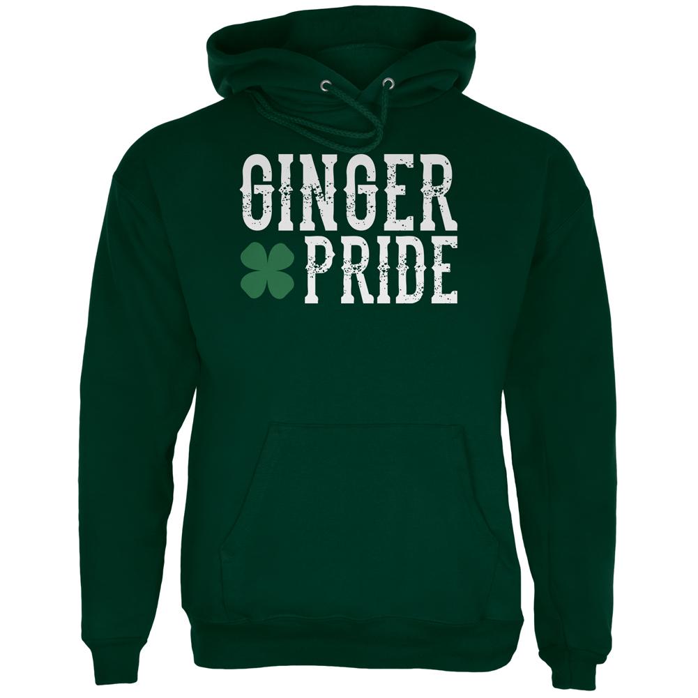 St. Patricks Day Ginger Pride Mens Hoodie Men's Hoodies Old Glory 2XL Green